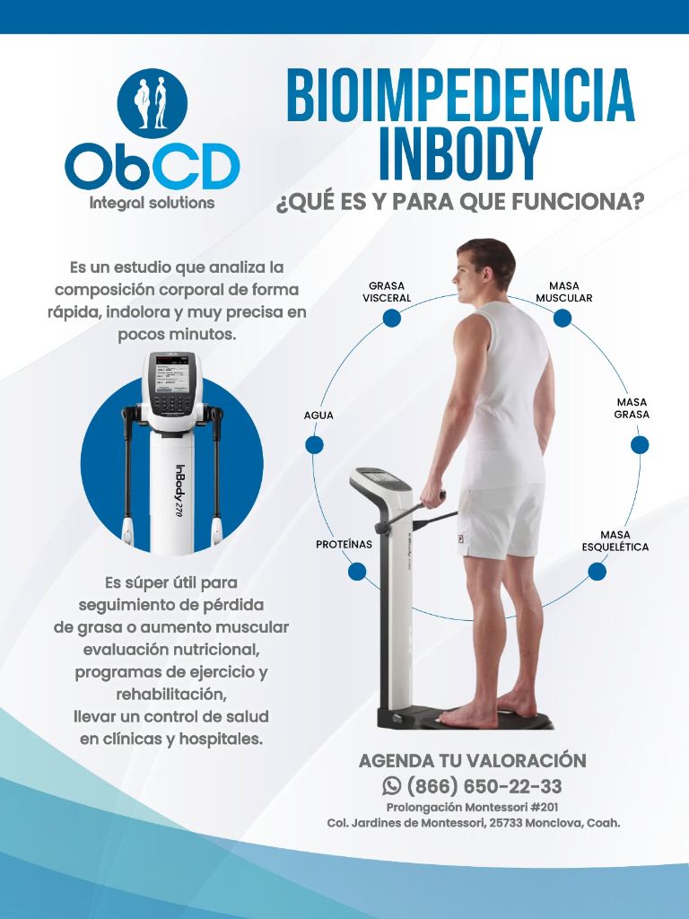 Bioimpedancia InBody análisis composición corporal ObCD Monclova